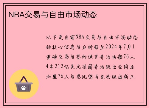 NBA交易与自由市场动态